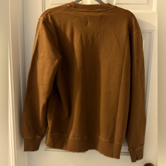 Free People x Sandrine Rose Crew Neck Brown Sweatshirt with deconstructed edges - Picture 3 of 9